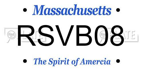 RSVB08 Massachusetts License Plate