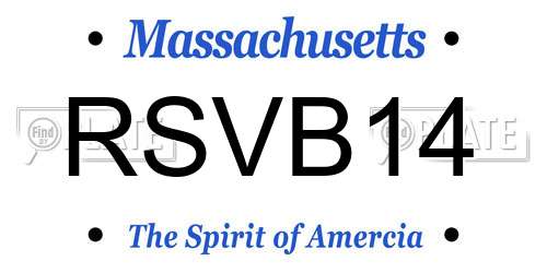 RSVB14 Massachusetts License Plate