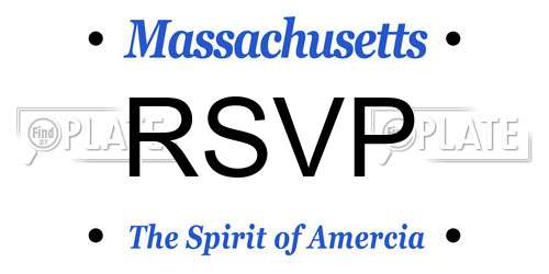 RSVP Massachusetts License Plate