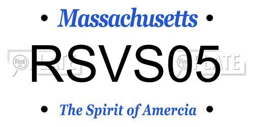 RSVS05 Massachusetts License Plate