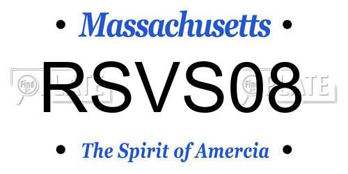 RSVS08 Massachusetts License Plate