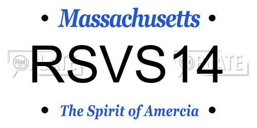 RSVS14 Massachusetts License Plate