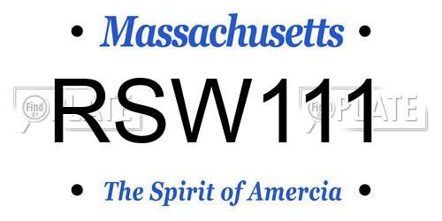 RSW111 Massachusetts License Plate