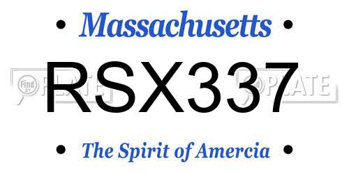 RSX337 Massachusetts License Plate