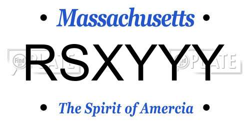 RSXYYY Massachusetts License Plate