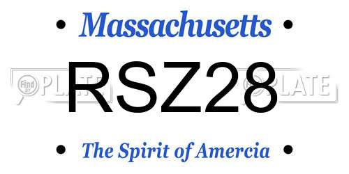 RSZ28 Massachusetts License Plate