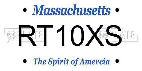 RT10XS Massachusetts License Plate