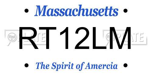 RT12LM Massachusetts License Plate