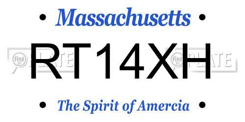 RT14XH Massachusetts License Plate