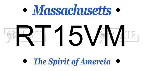 RT15VM Massachusetts License Plate