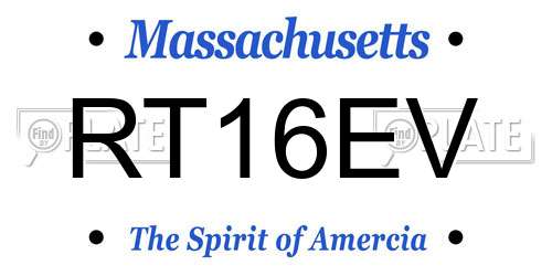 RT16EV Massachusetts License Plate