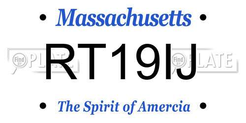 RT19IJ Massachusetts License Plate