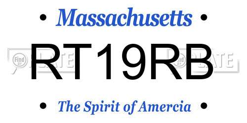 RT19RB Massachusetts License Plate