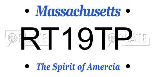 RT19TP Massachusetts License Plate