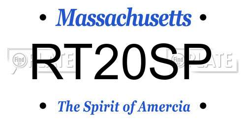 RT20SP Massachusetts License Plate