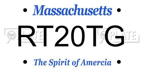 RT20TG Massachusetts License Plate