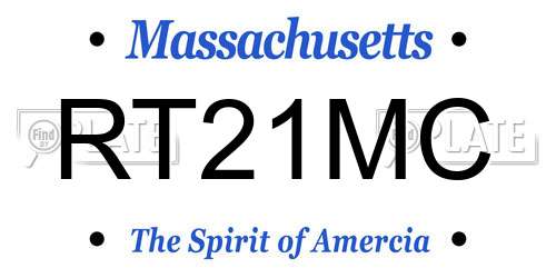 RT21MC Massachusetts License Plate