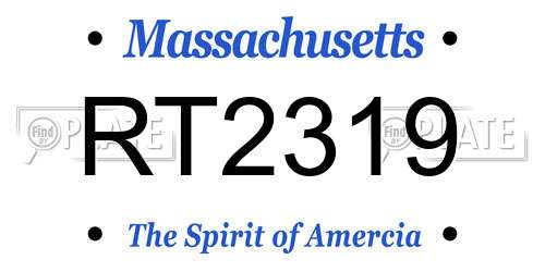RT2319 Massachusetts License Plate