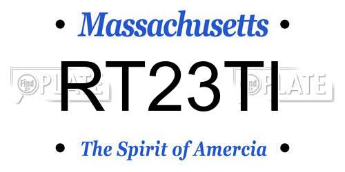 RT23TI Massachusetts License Plate