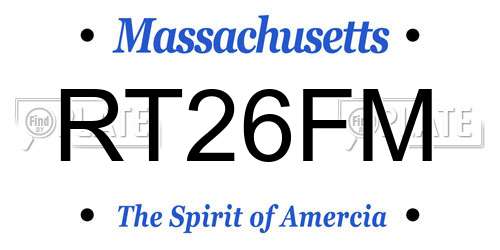 RT26FM Massachusetts License Plate