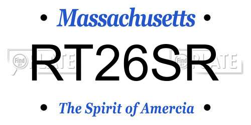 RT26SR Massachusetts License Plate