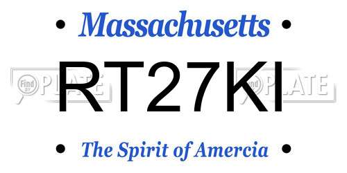 RT27KI Massachusetts License Plate