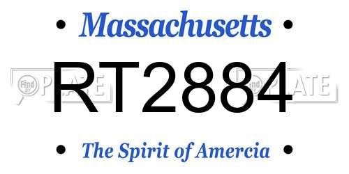 RT2884 Massachusetts License Plate