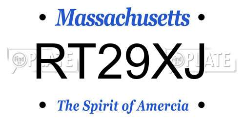 RT29XJ Massachusetts License Plate