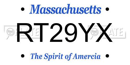 RT29YX Massachusetts License Plate