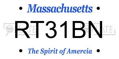 RT31BN Massachusetts License Plate
