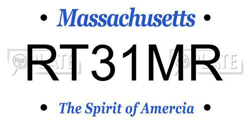 RT31MR Massachusetts License Plate
