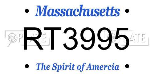 RT3995 Massachusetts License Plate
