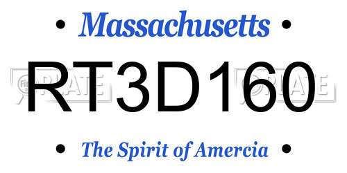 RT3D160 Massachusetts License Plate