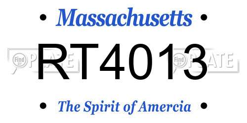 RT4013 Massachusetts License Plate