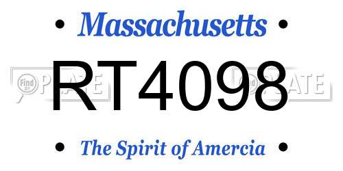 RT4098 Massachusetts License Plate