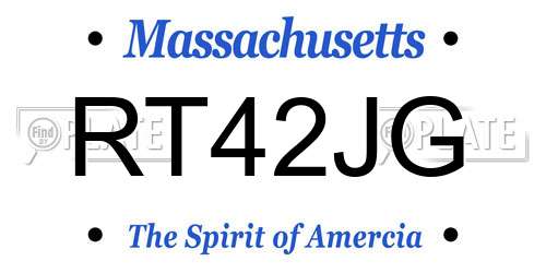 RT42JG Massachusetts License Plate