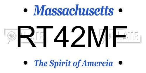 RT42MF Massachusetts License Plate