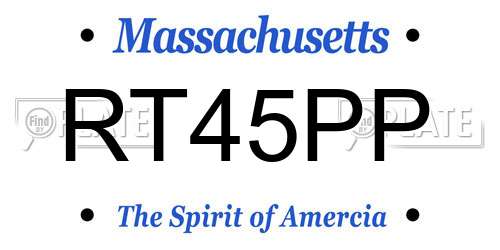 RT45PP Massachusetts License Plate