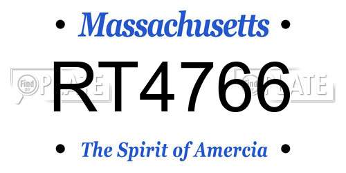 RT4766 Massachusetts License Plate