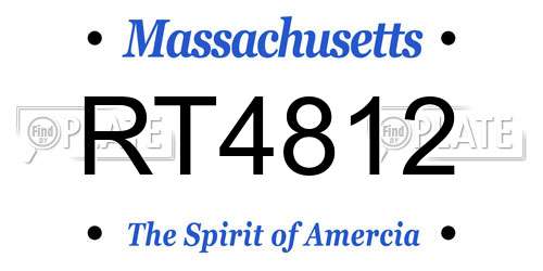 RT4812 Massachusetts License Plate