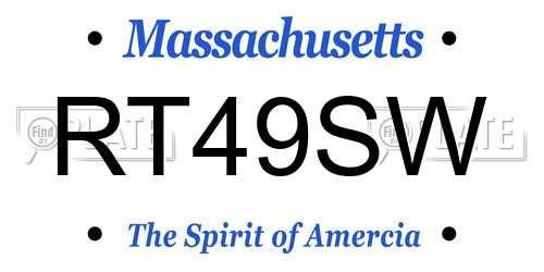 RT49SW Massachusetts License Plate