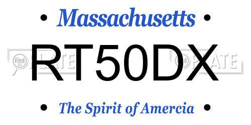 RT50DX Massachusetts License Plate