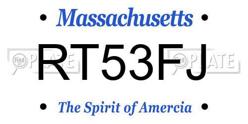 RT53FJ Massachusetts License Plate