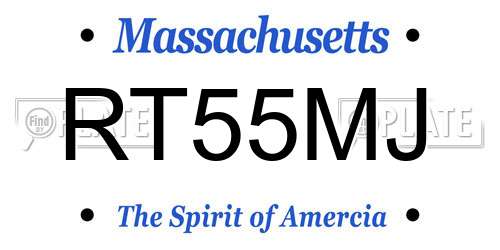 RT55MJ Massachusetts License Plate