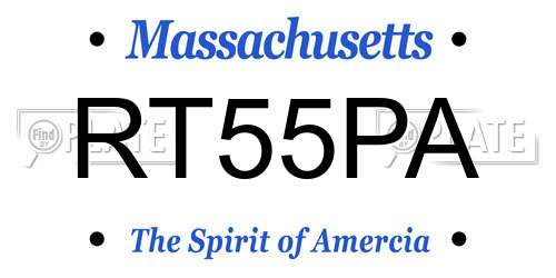 RT55PA Massachusetts License Plate