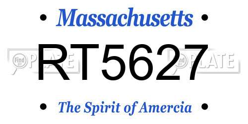 RT5627 Massachusetts License Plate