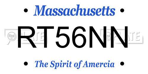 RT56NN Massachusetts License Plate