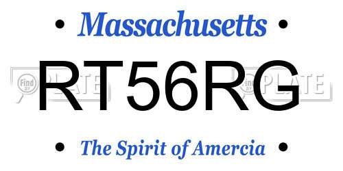 RT56RG Massachusetts License Plate