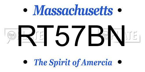 RT57BN Massachusetts License Plate
