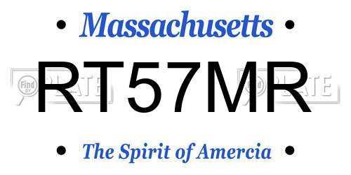 RT57MR Massachusetts License Plate